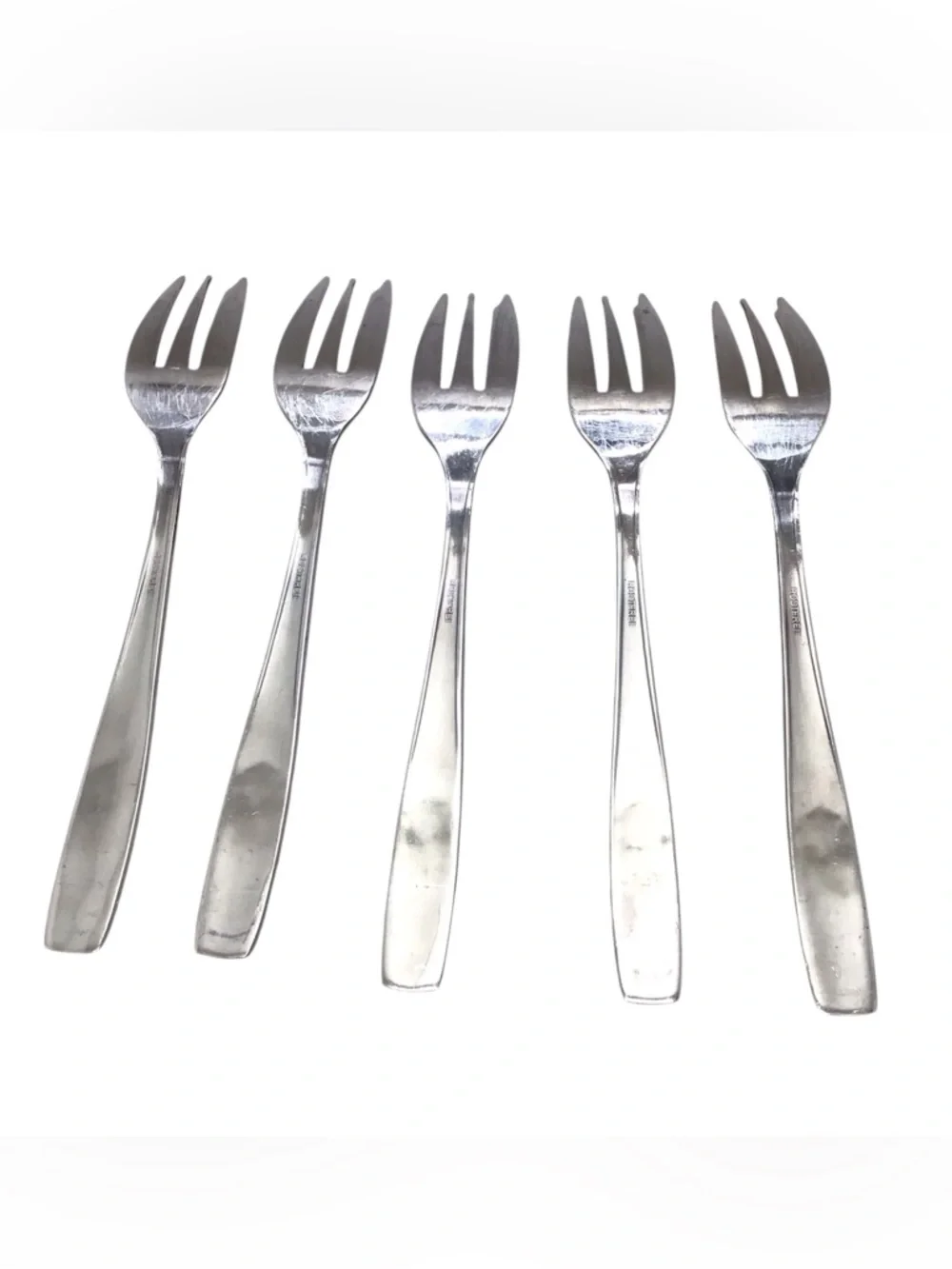 Vintage Rostfrei Germany Dessert Cocktail Forks Set of 5 Ornate Rose 5.75”.